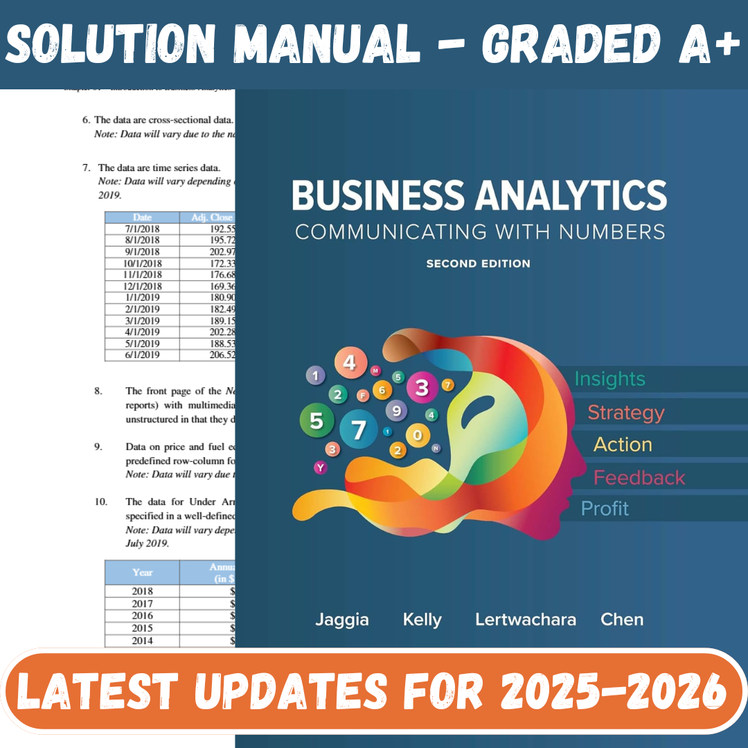 Solution Manual For Business Analytics 2nd Edition By Jaggia-ExamThrive
