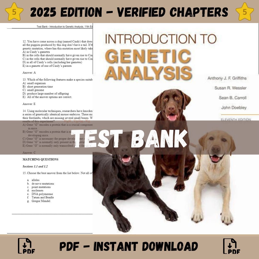 Test Bank – Introduction to Genetic Analysis, 11th Edition (Griffiths, 2015)-ExamThrive
