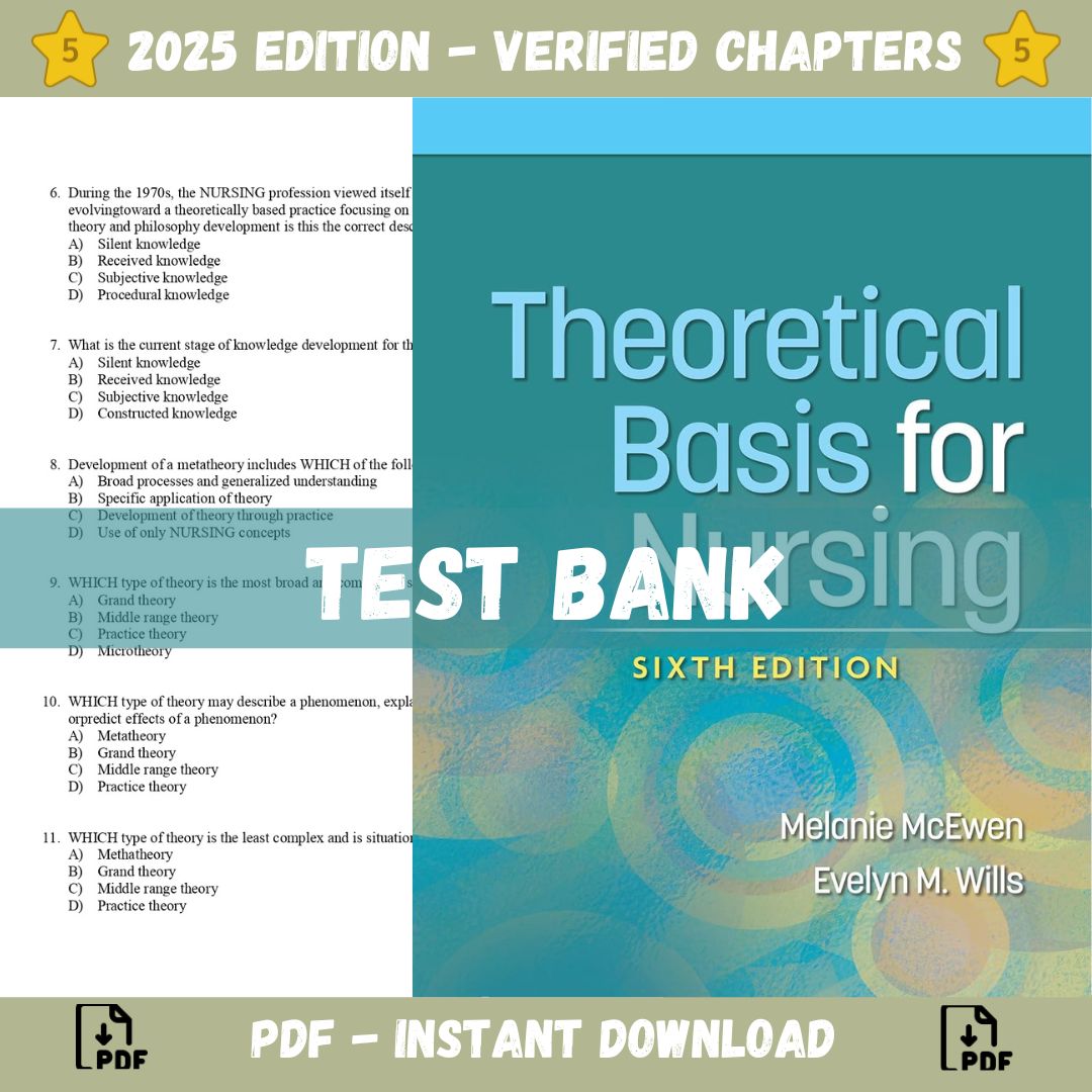 Test bank – Theoretical Basis for Nursing, 6th American Edition (McEwen, 2023)-ExamThrive