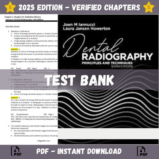 TEST BANK – Dental Radiography Principles and Techniques 6th Edition (Joen Iannucci & Laura Jansen Howerton)-ExamThrive