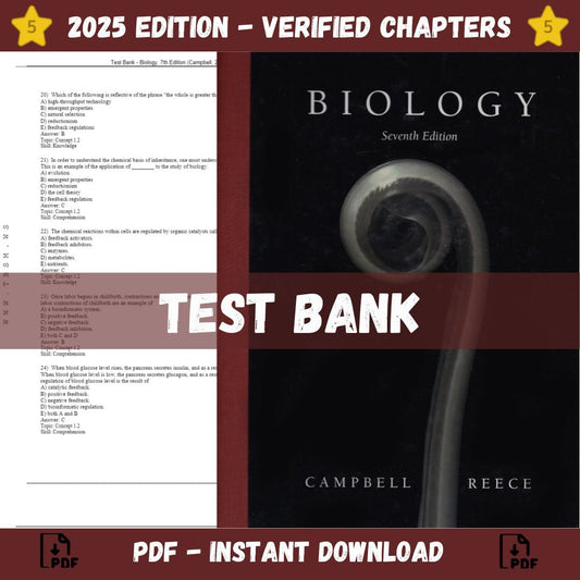 Test Bank – Biology, 7th Edition (Campbell, 2005)-ExamThrive