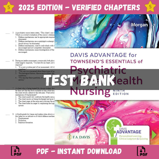 Test Bank – Davis Advantage for Townsend’s Essentials of Psychiatric Mental Health Nursing, 9th Edition (Morgan, 2023)-ExamThrive