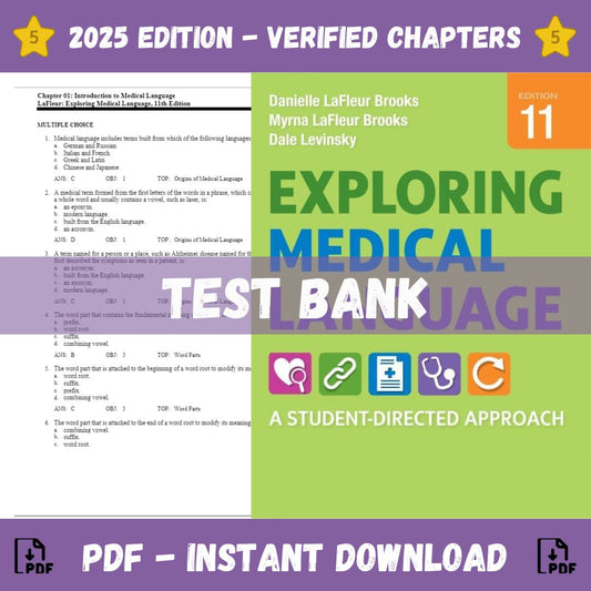 Test Bank – Exploring Medical Language 11th Edition (LaFleur Brooks, 2021)-ExamThrive