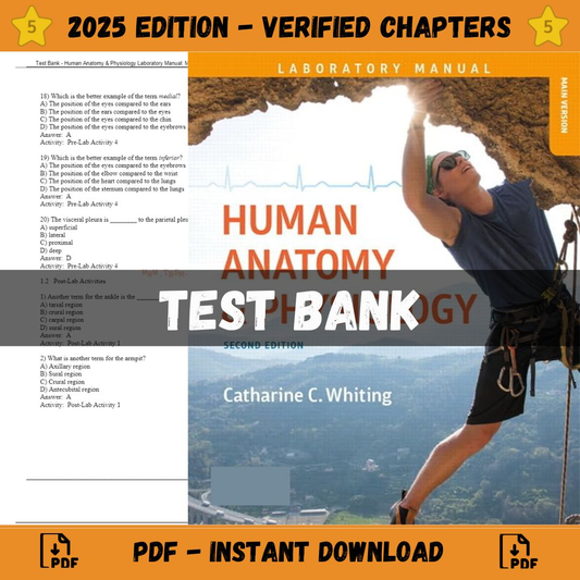 Test Bank – Human Anatomy & Physiology Laboratory Manual Making Connections, 2nd Edition (Whiting, 2019)-ExamThrive