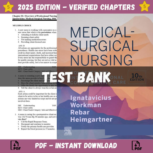 Test Bank – Medical-Surgical Nursing Concepts for Inter professional Collaborative Care, 10th Edition (Donna Ignatavicius, 2020)-ExamThrive