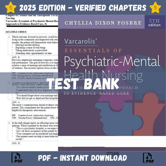 Test Bank – Varcarolis’ Essentials of Psychiatric Mental Health Nursing, 5th Edition-ExamThrive