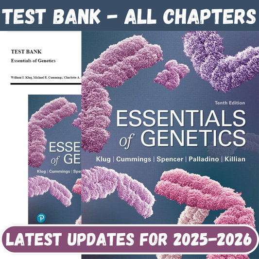 Test Bank for Essentials of Genetics, 10th Edition by Klug-ExamThrive