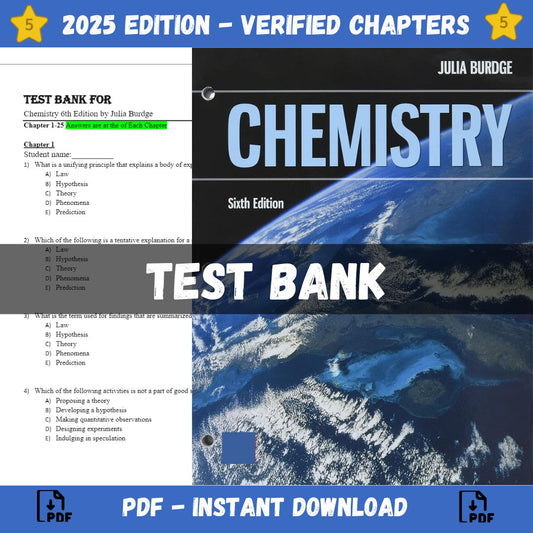 Test bank – Chemistry 6th Edition (Julia Burdge, 2022)-ExamThrive