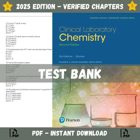 Test bank – Clinical Laboratory Chemistry 2nd Edition (Robert Sunheimer, 2017)-ExamThrive