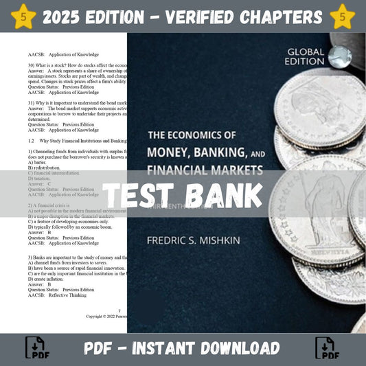 Test bank – The Economics of Money, Banking and Financial Markets 13th Edition (Mishkin, 2021)-ExamThrive